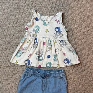 Baby GAP Mermaid Print Top 12-18m
